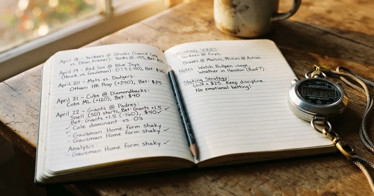 An open notebook with a pencil and a stopwatch on a wooden table